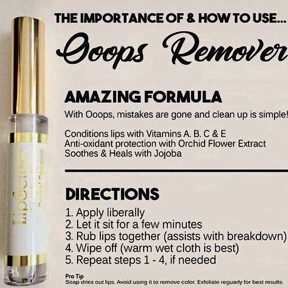 LipSense Ooops! Lip Color Remover NEW Oops Lipstick Mistake Corrector Made in US - Picture 5 of 5